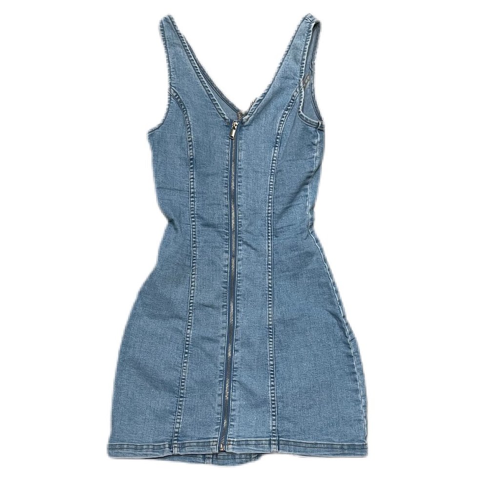 H&M Blue Denim Jean Dress Fitted